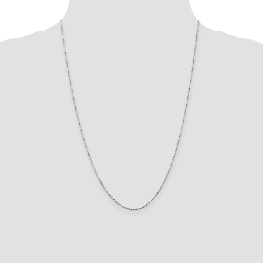 Sterling Silver 1mm Cable Chain 24 Inches
