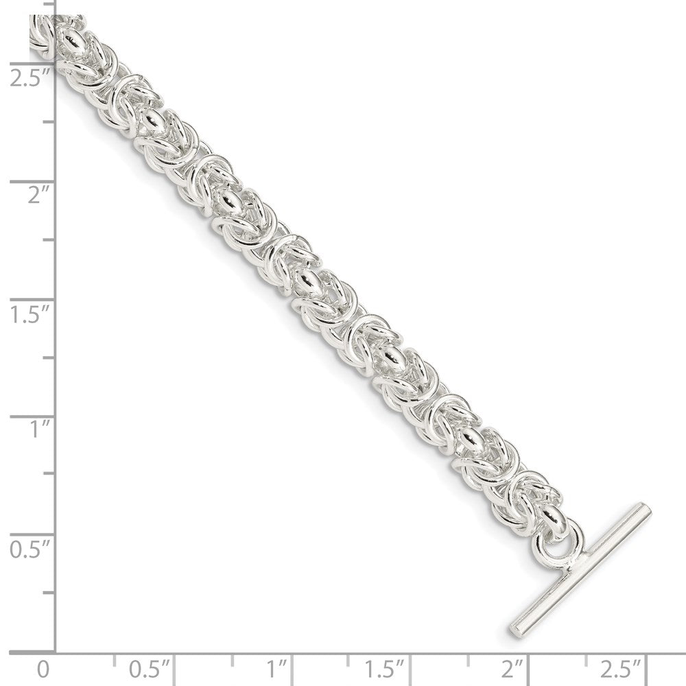 Sterling Silver 7.5inch Polished Fancy Link Toggle Bracelet 7.5 inches