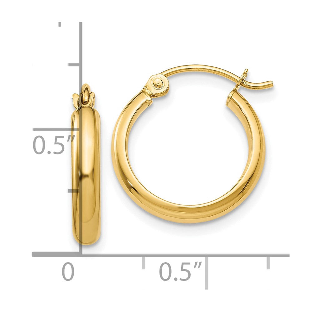 10k Round Tube Hoop Earrings