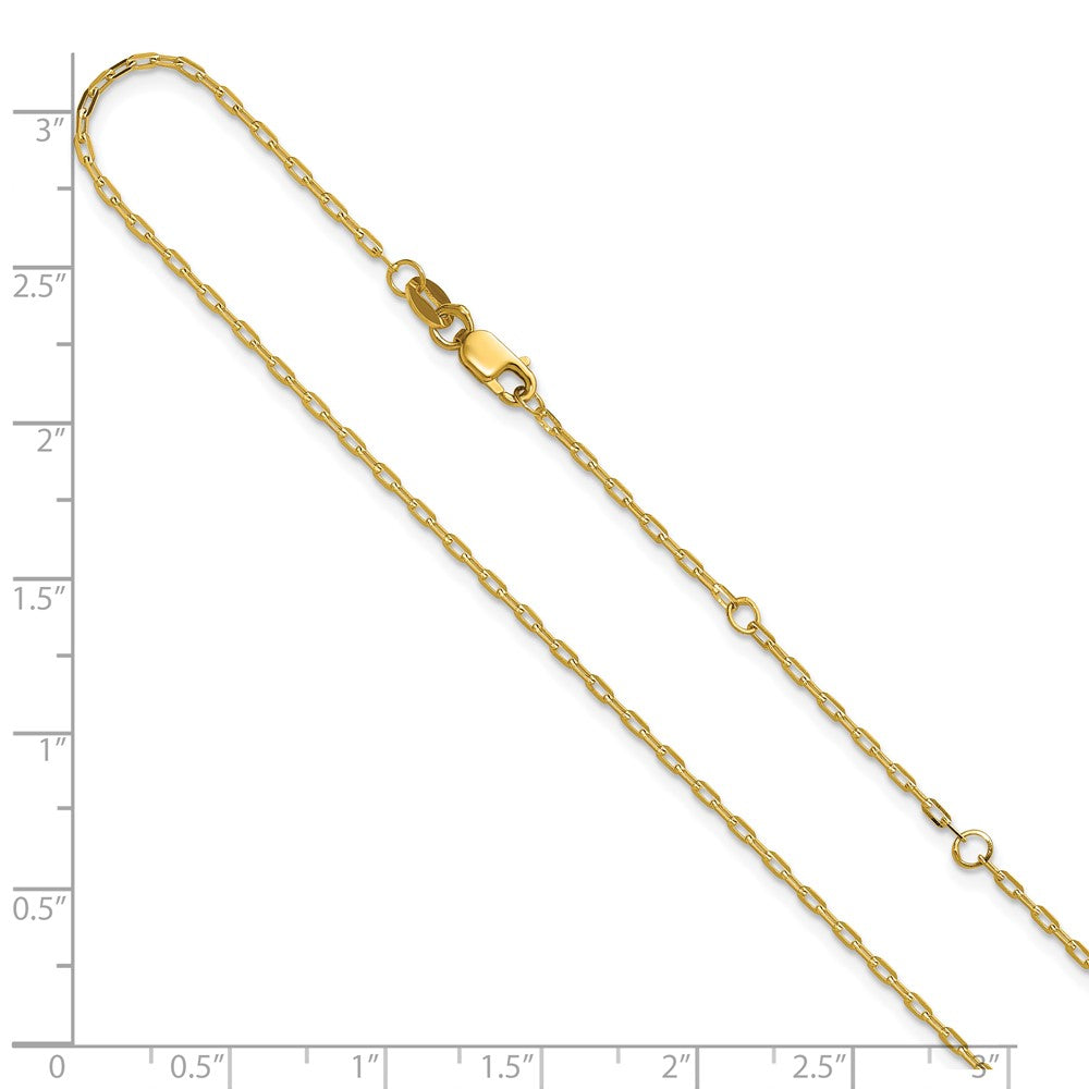 14K 1.3mm Flat Cable 1in+1in Adjustable Chain