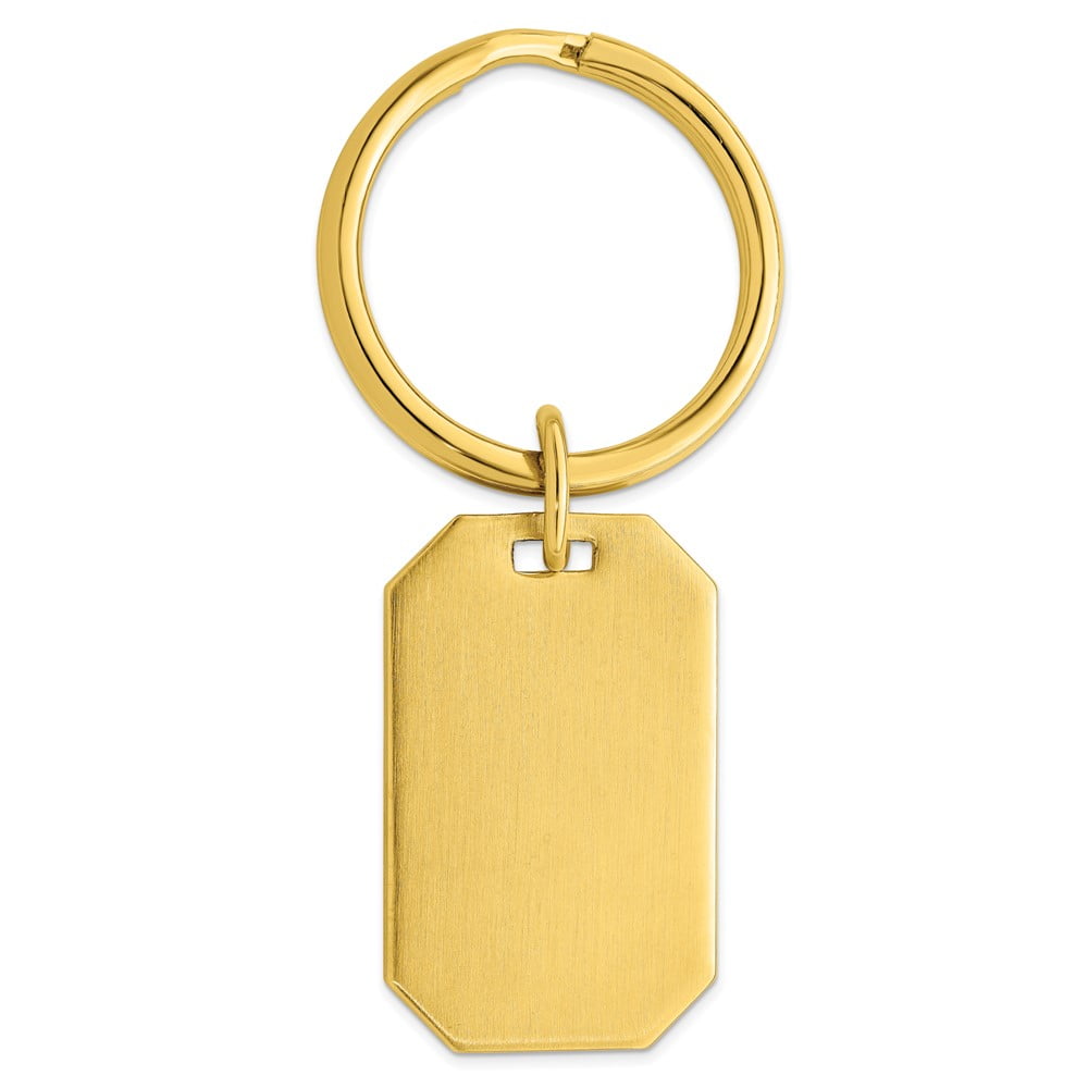 Gold-plated Kelly Waters Satin Rectangle Key Ring QGP3778