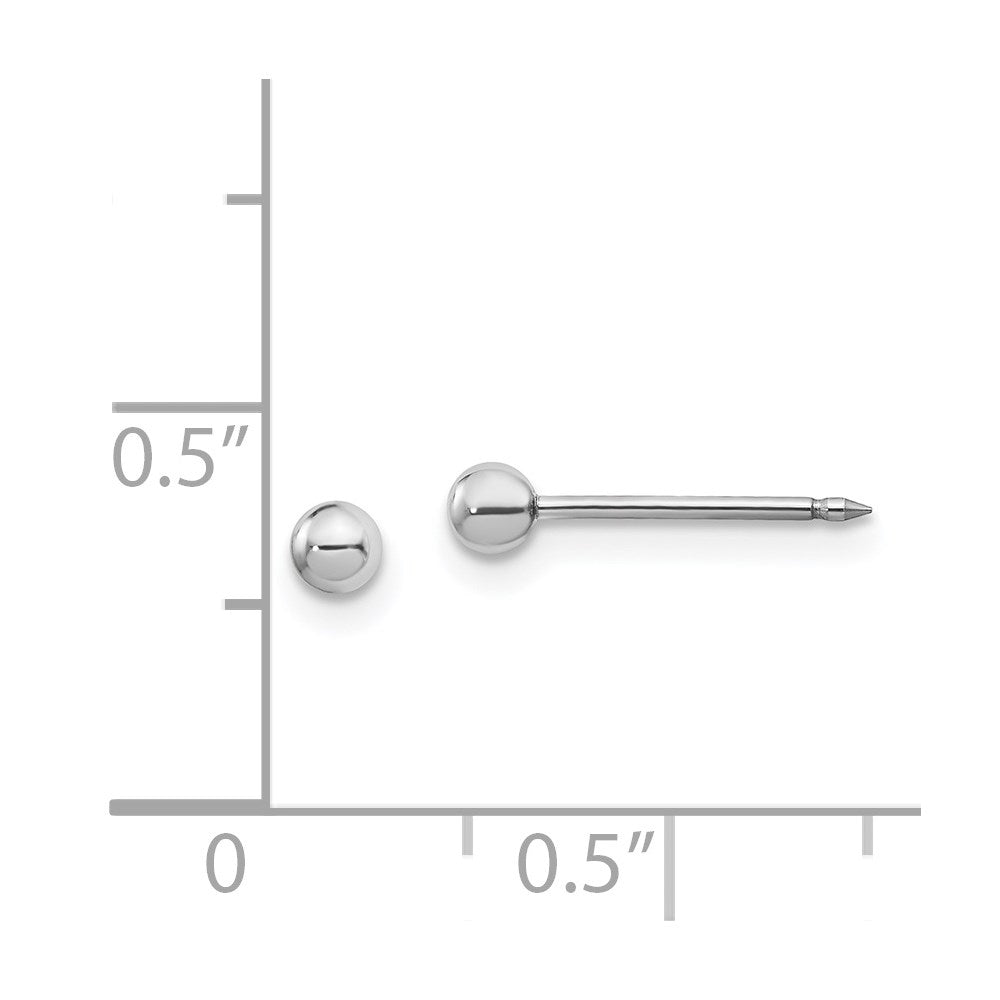 Inverness 14k White Gold 3mm Ball Post Earrings