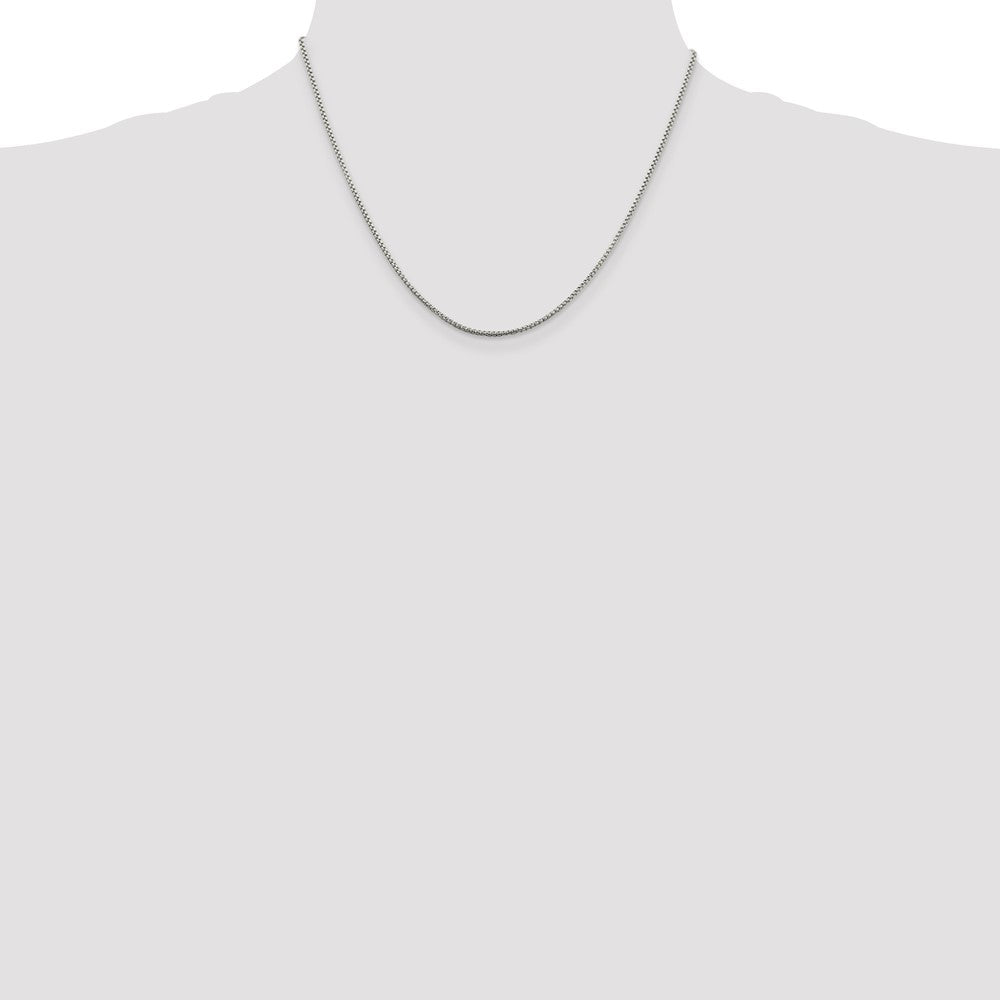 Sterling Silver 1.5mm Round Box Chain 18 Inches