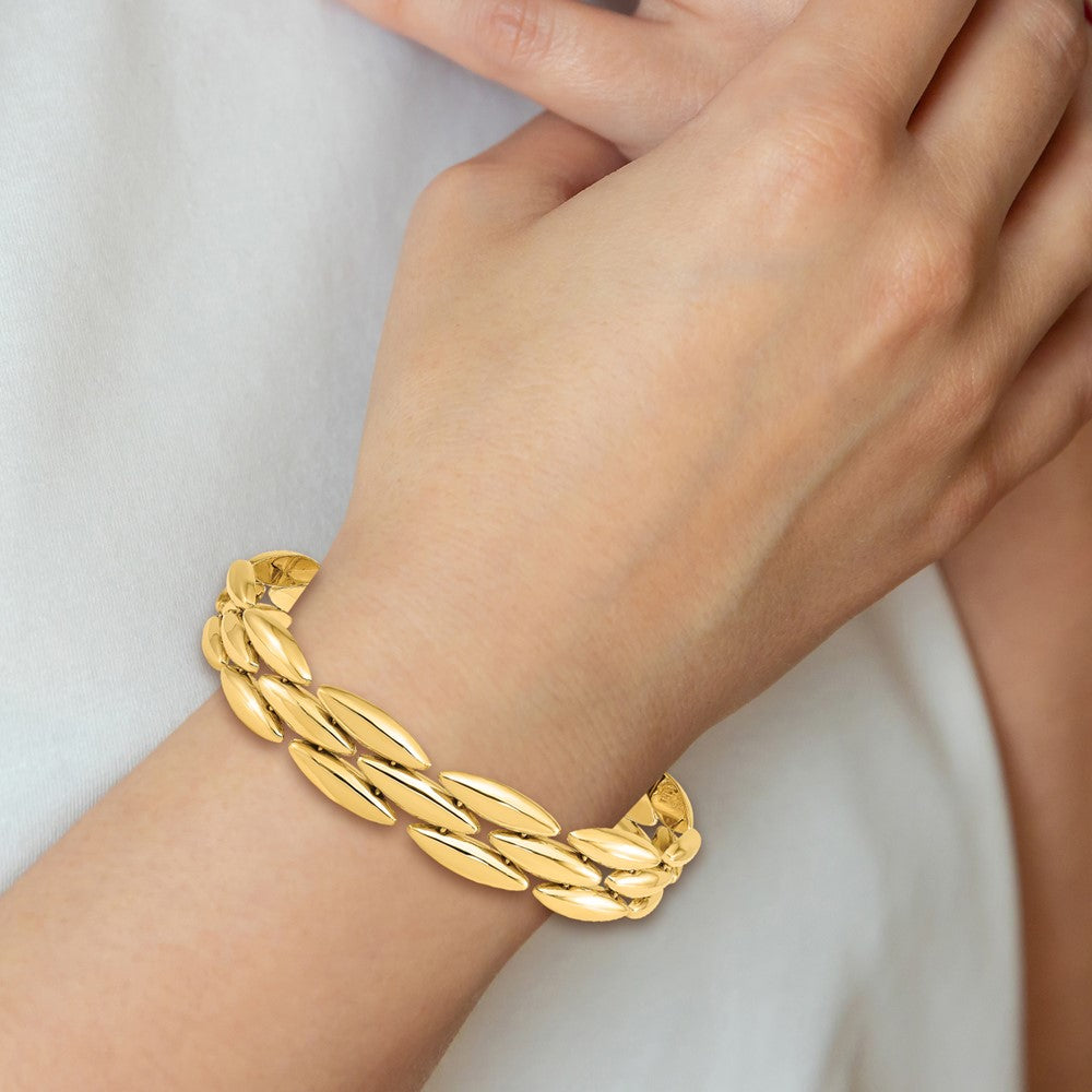 14k Polished Fancy Link Bracelet 7.5 inches