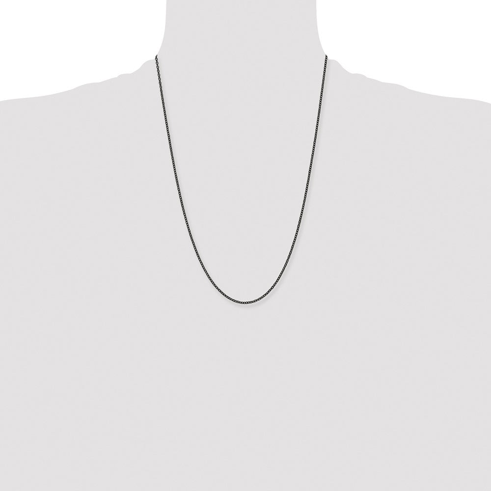 Stainless Steel Polished Black IP-plated 2.3mm 24in Cable Chain