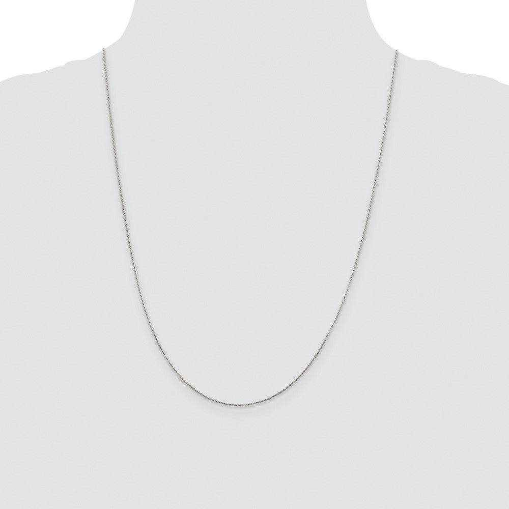 Sterling Silver Rhodium-plated .85mm Diamond-cut Round Spiga Chain