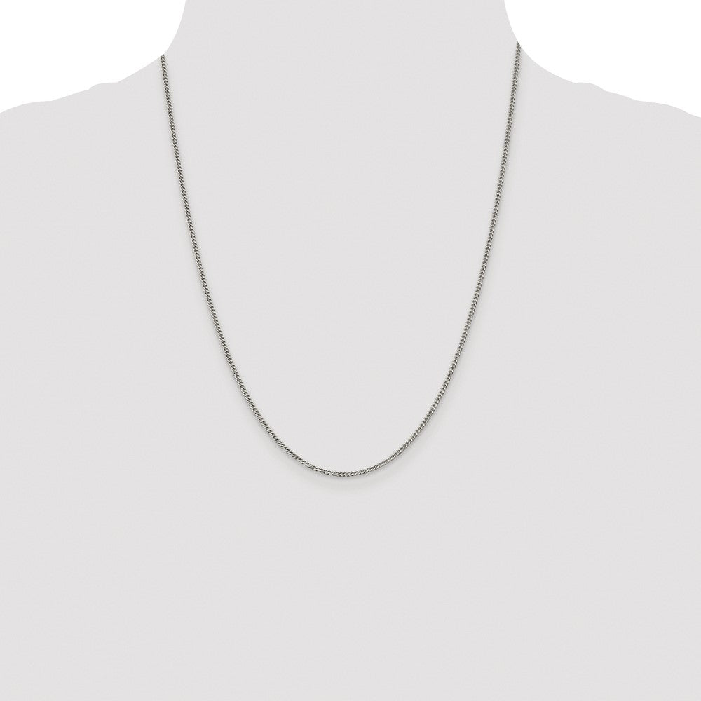 Sterling Silver Rhodium-plated 1.75mm Curb Chain