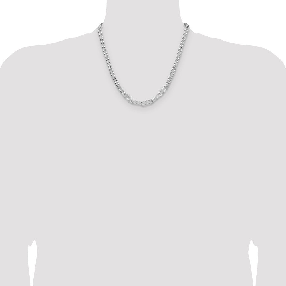 Sterling Silver Rhodium-plated Polished 5.5mm Paperclip Chain