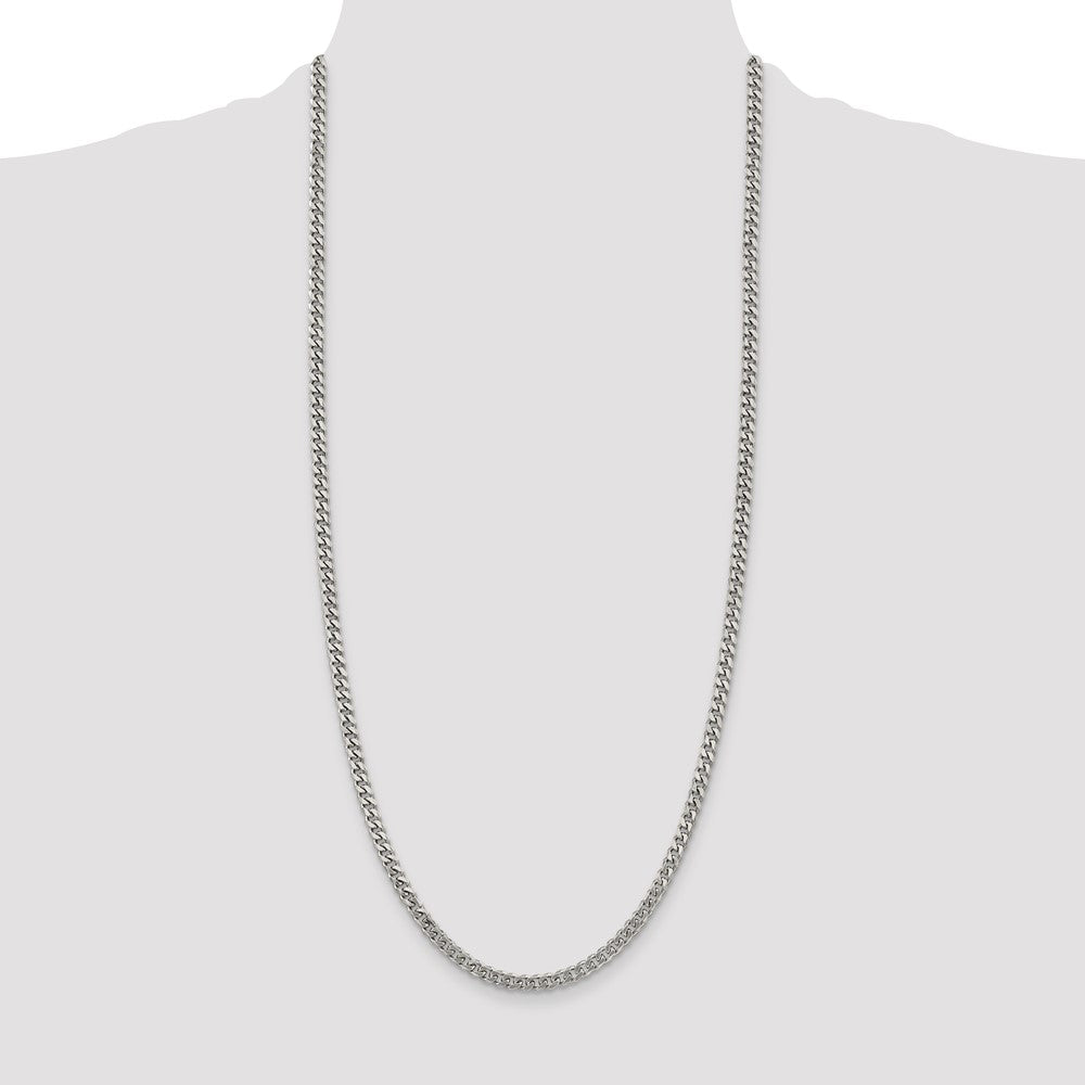 Sterling Silver Rhodium-plated 4.5mm Curb Chain 30 Inches