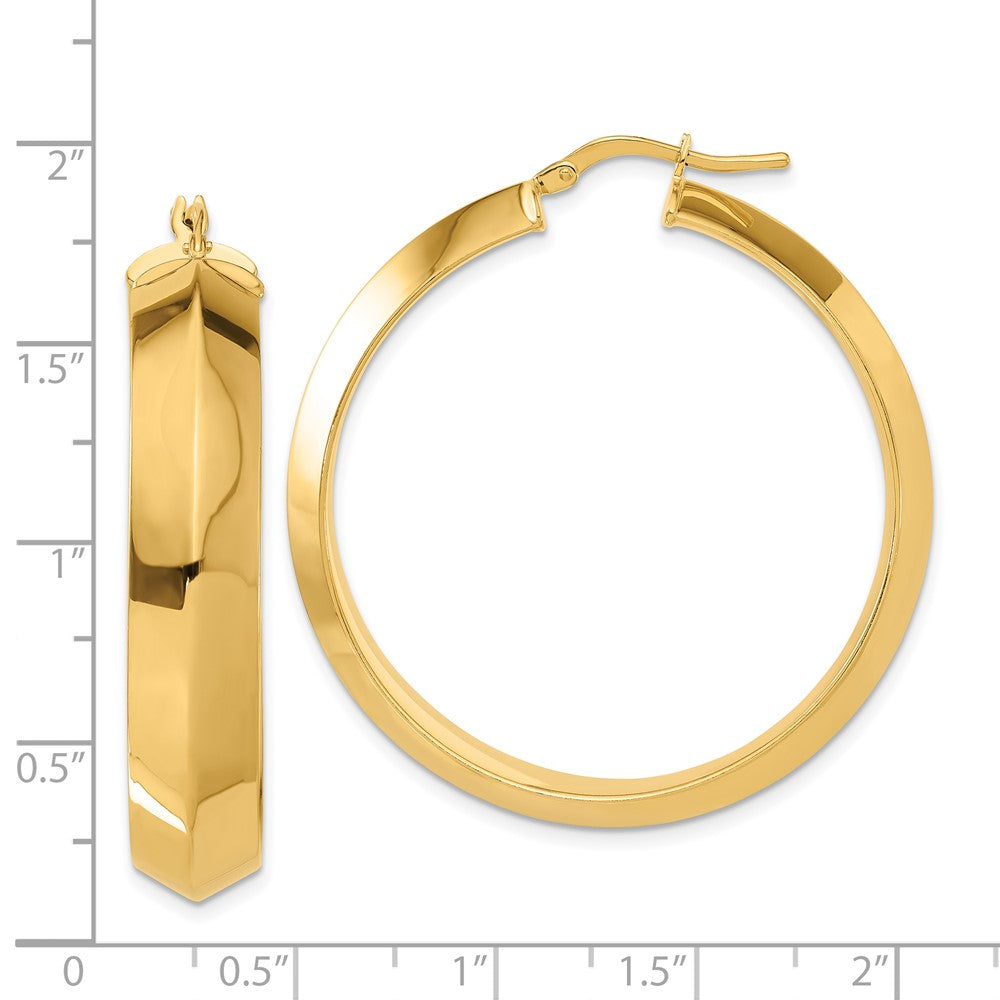 Bronze Polished Round Hoop Earrings