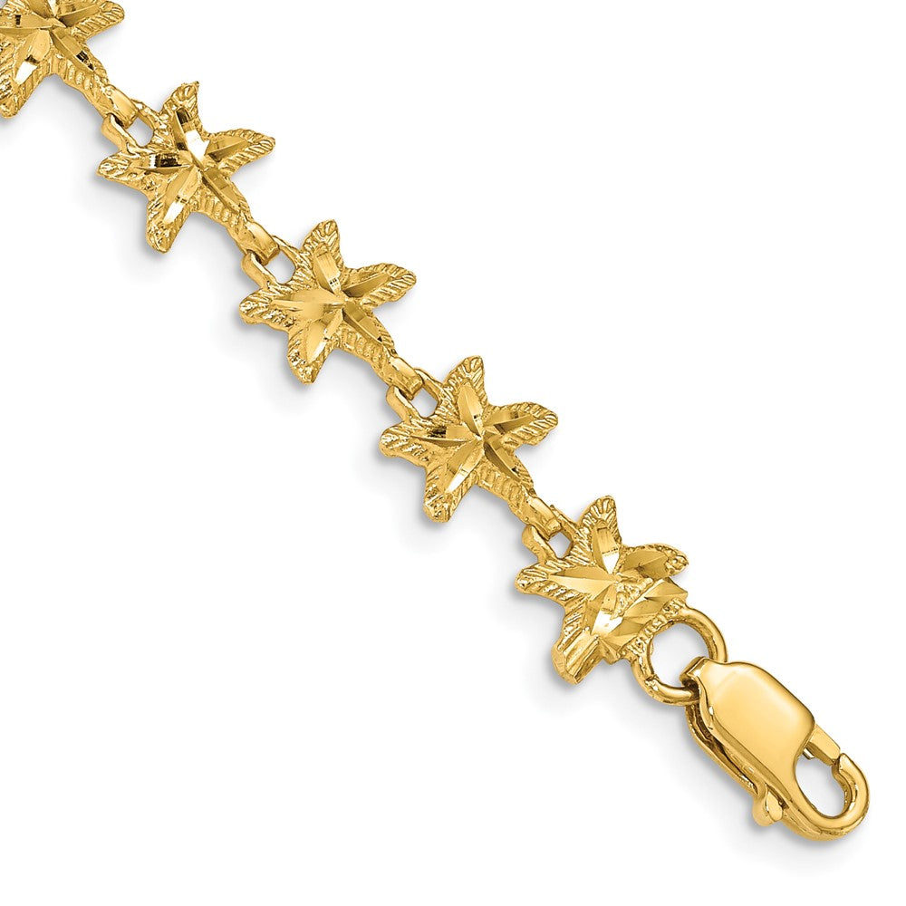 14K Starfish Bracelet 7 inches
