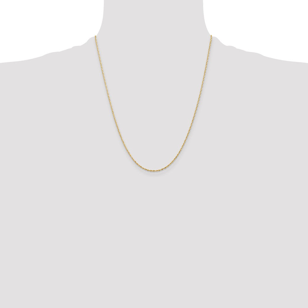 10k 1.5mm Diamond-Cut Lightweight Rope Chain