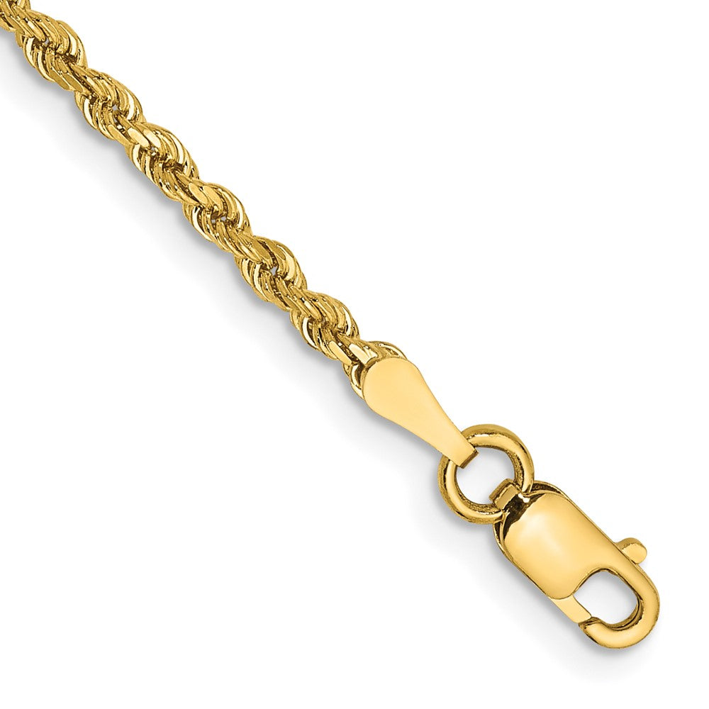 14K 7 inch 2mm Diamond-cut Rope with Lobster Clasp Chain 7 inches