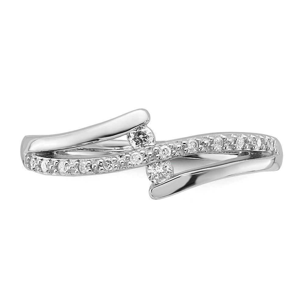 Sterling Silver Polished Fancy Diamond Ring