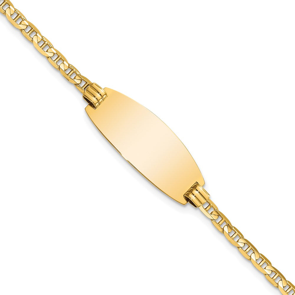 14ky Oval Anchor ID Bracelet 7 inches