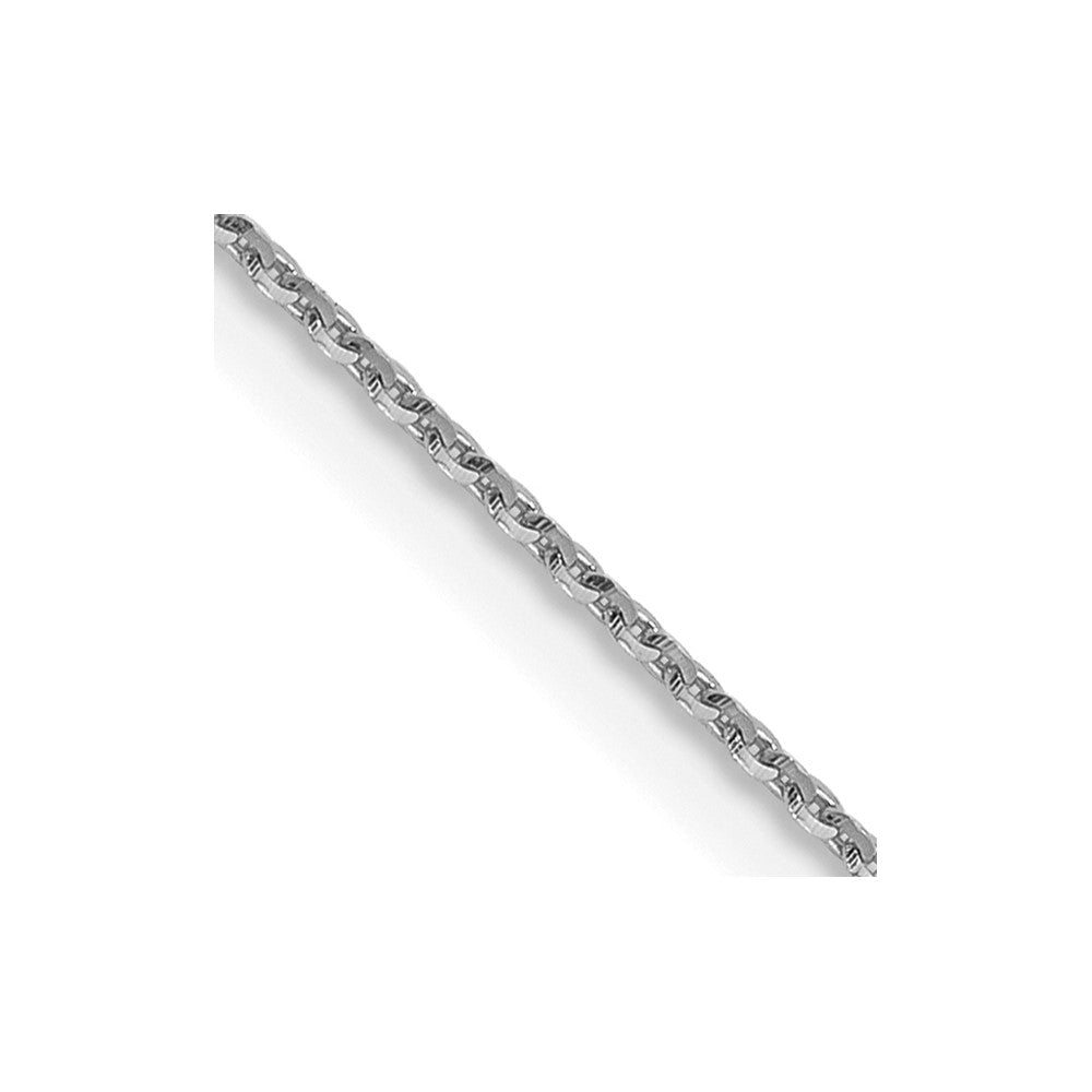 14K White Gold .80 mm Diamond-cut Cable Chain