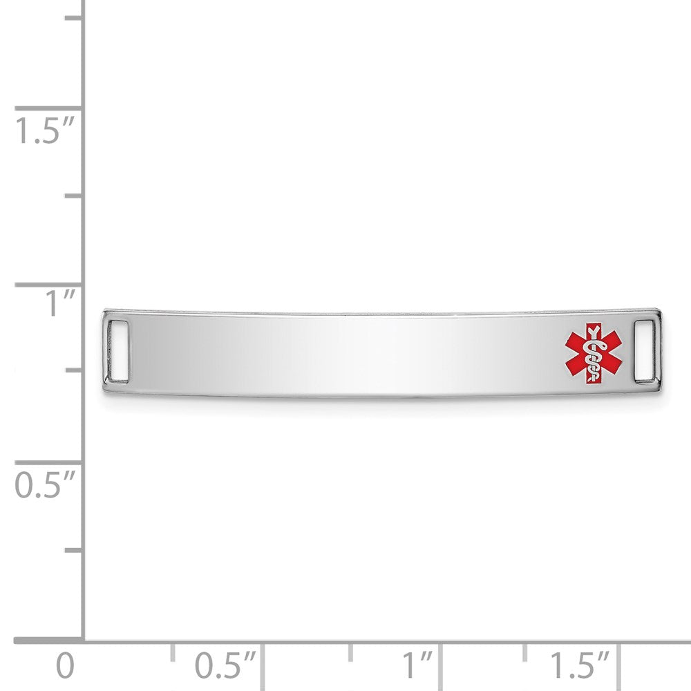 Sterling Silver Rhodium-plated Medical ID Plate 6 inches