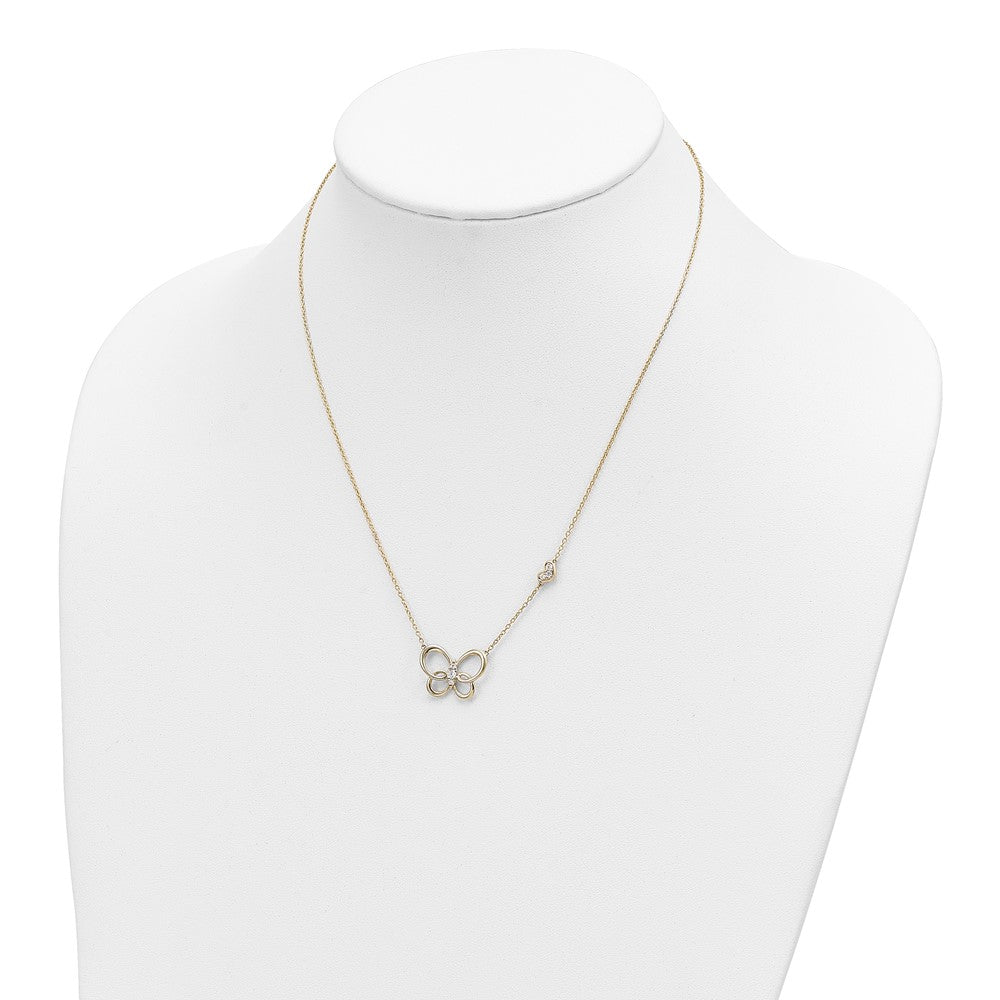 14k Diamond Butterfly 18in Necklace