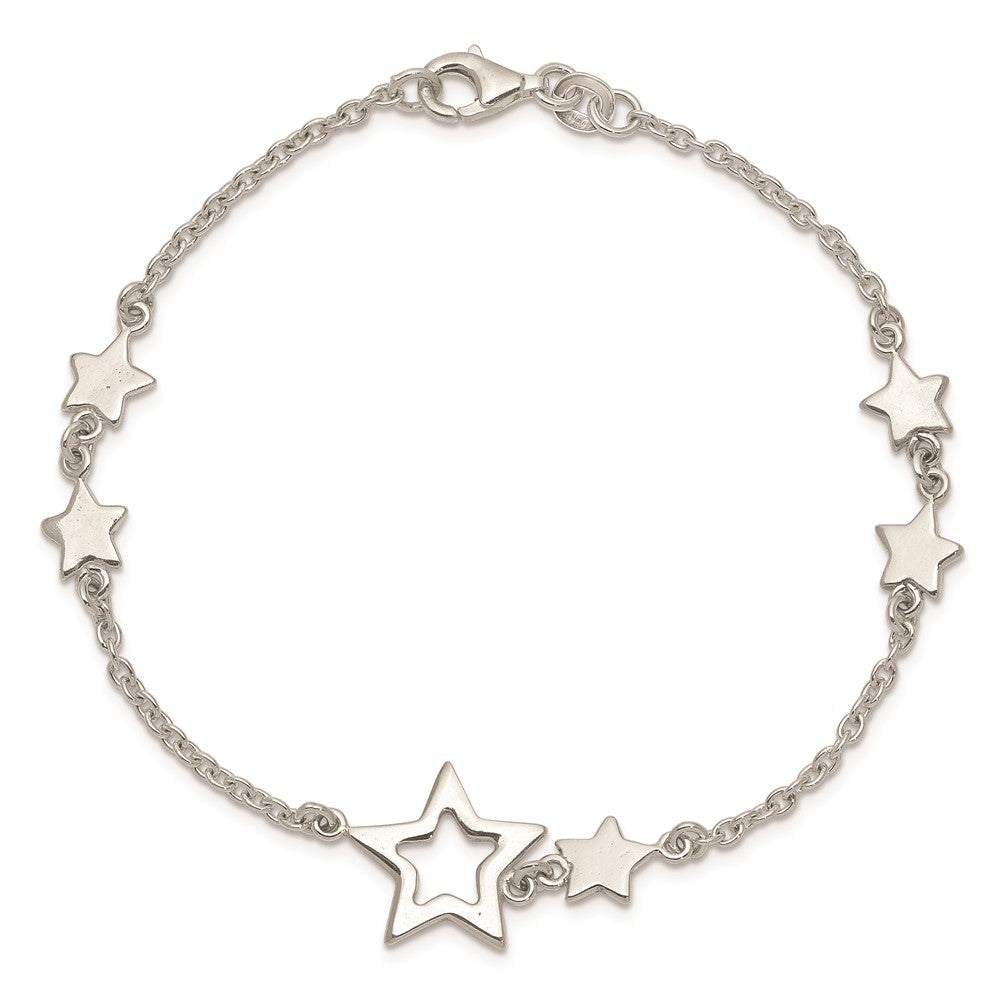 Sterling Silver Star Bracelet 7.5 inches