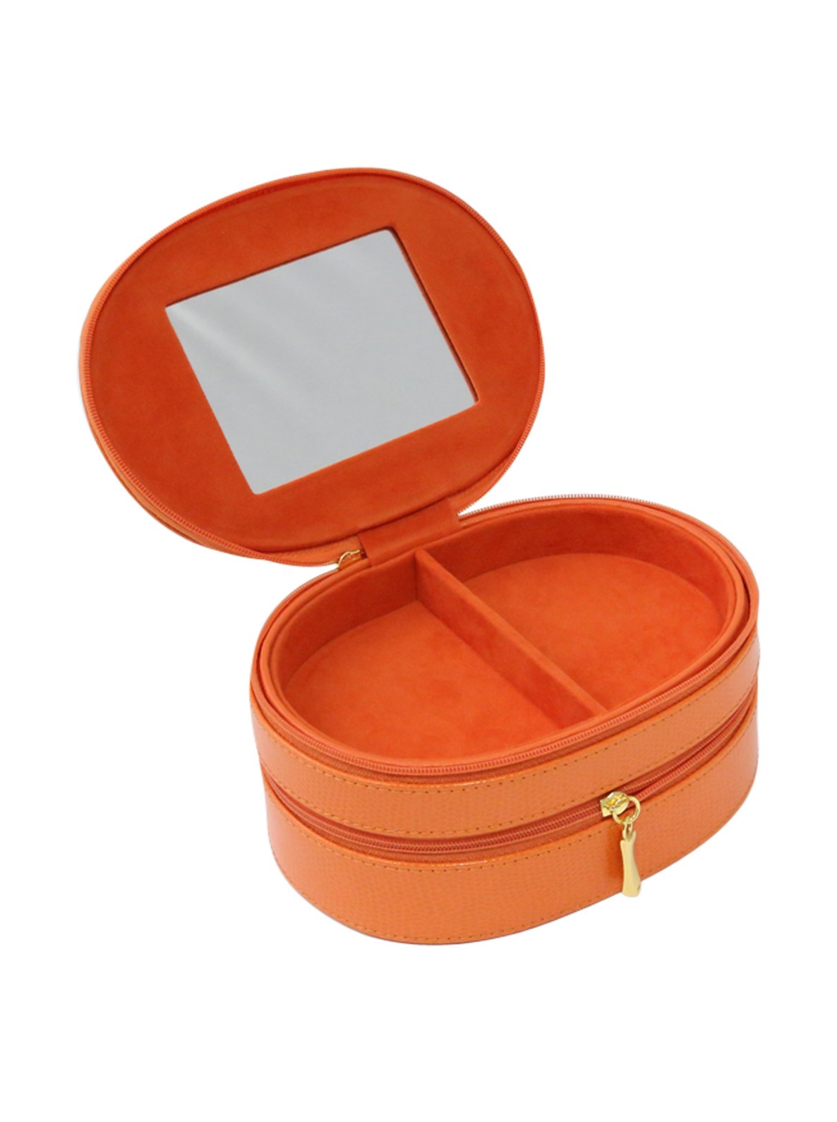 2 Level Travel Lizard Leather Jewelry Case