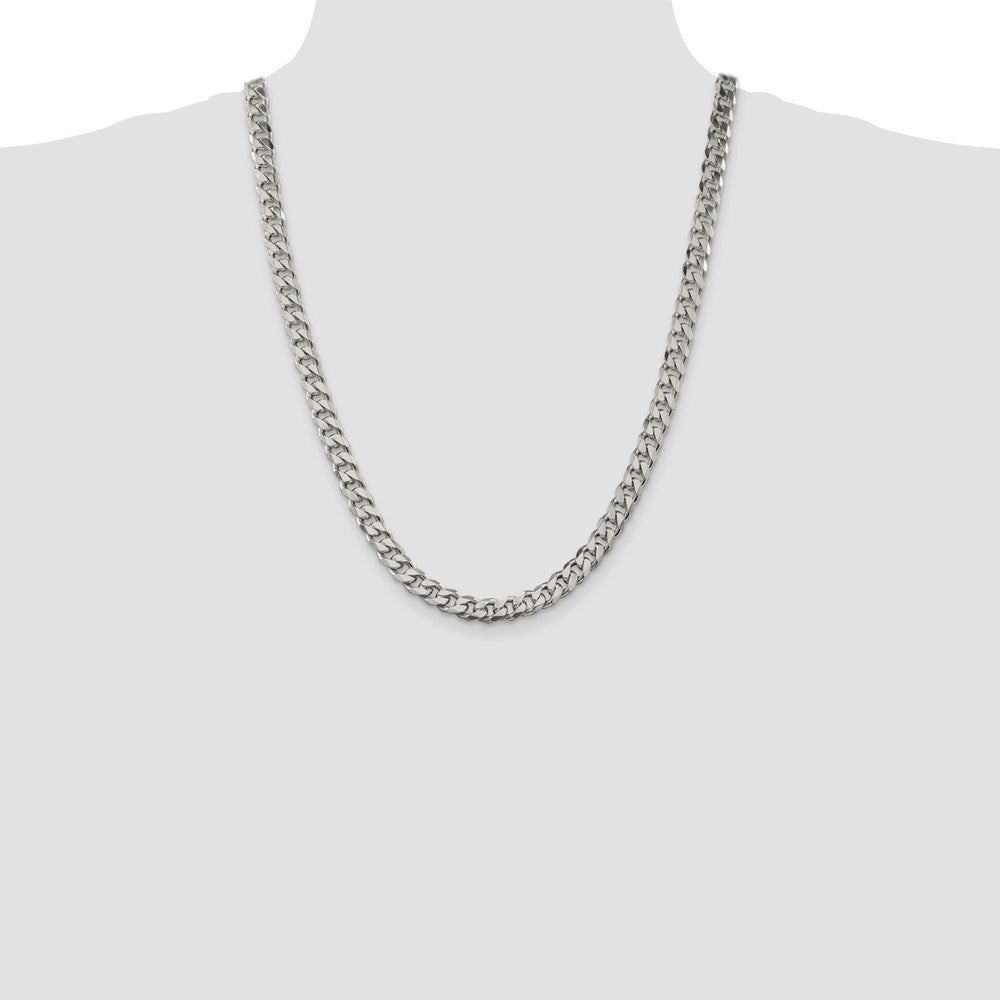 Sterling Silver 8.3mm Curb Chain 24 Inches