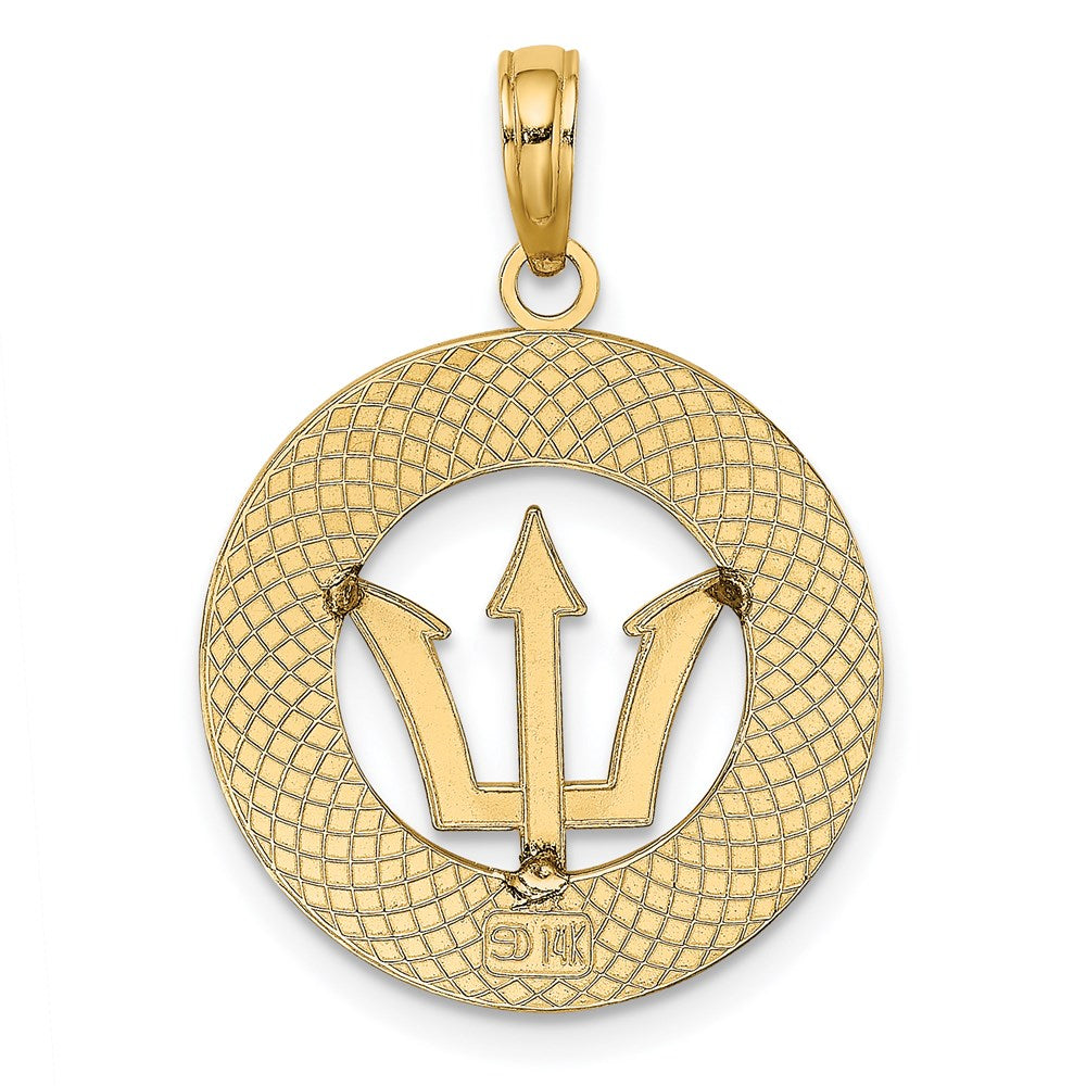 14K BARBADOS w/Trident Spear Circle Charm