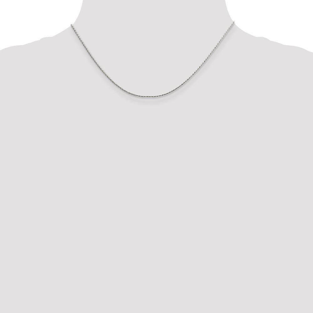 Sterling Silver 1.25mm Diamond-cut Round Spiga Chain 16 Inches