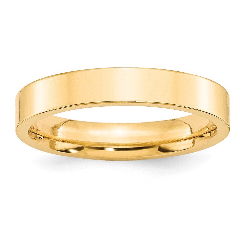 14k Yellow Gold 4mm Standard Weight Flat Comfort Fit Wedding Band Size 11