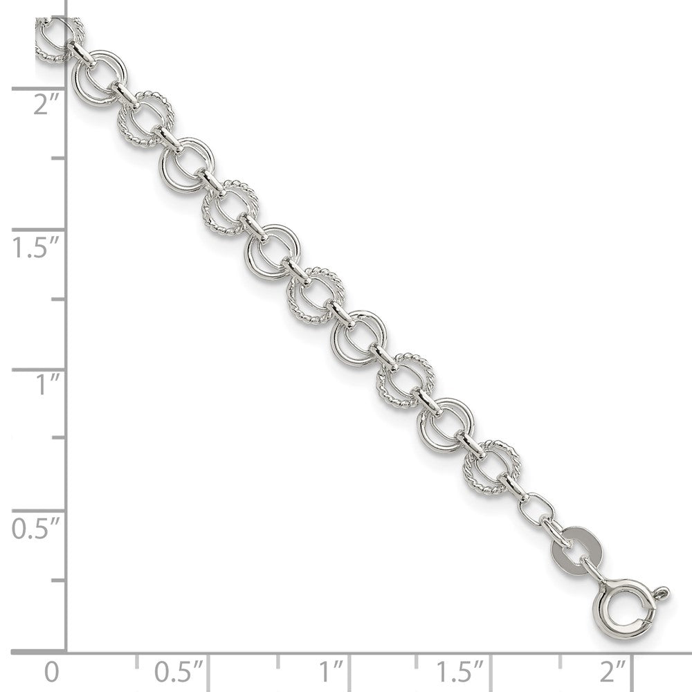 Sterling Silver 5mm Fancy Bracelet 7.25 inches