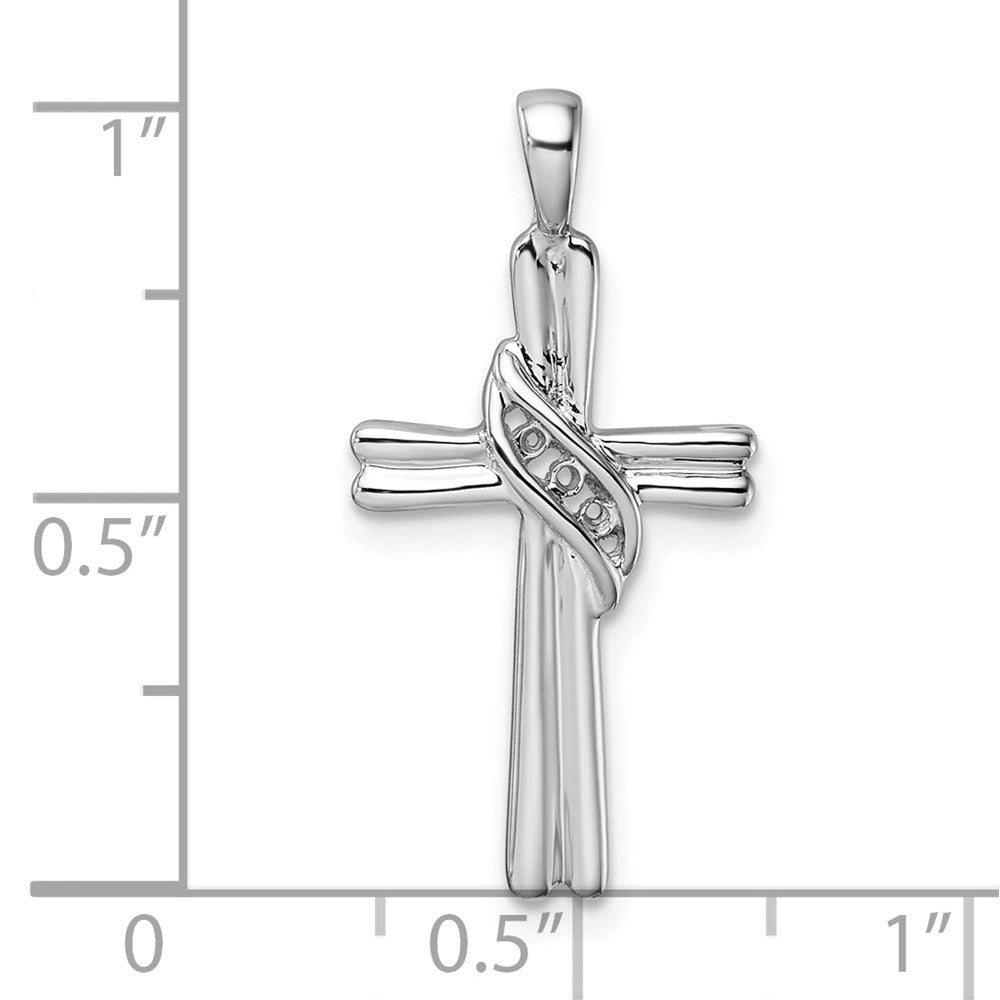 14k White Gold Cross Pendant Mounting