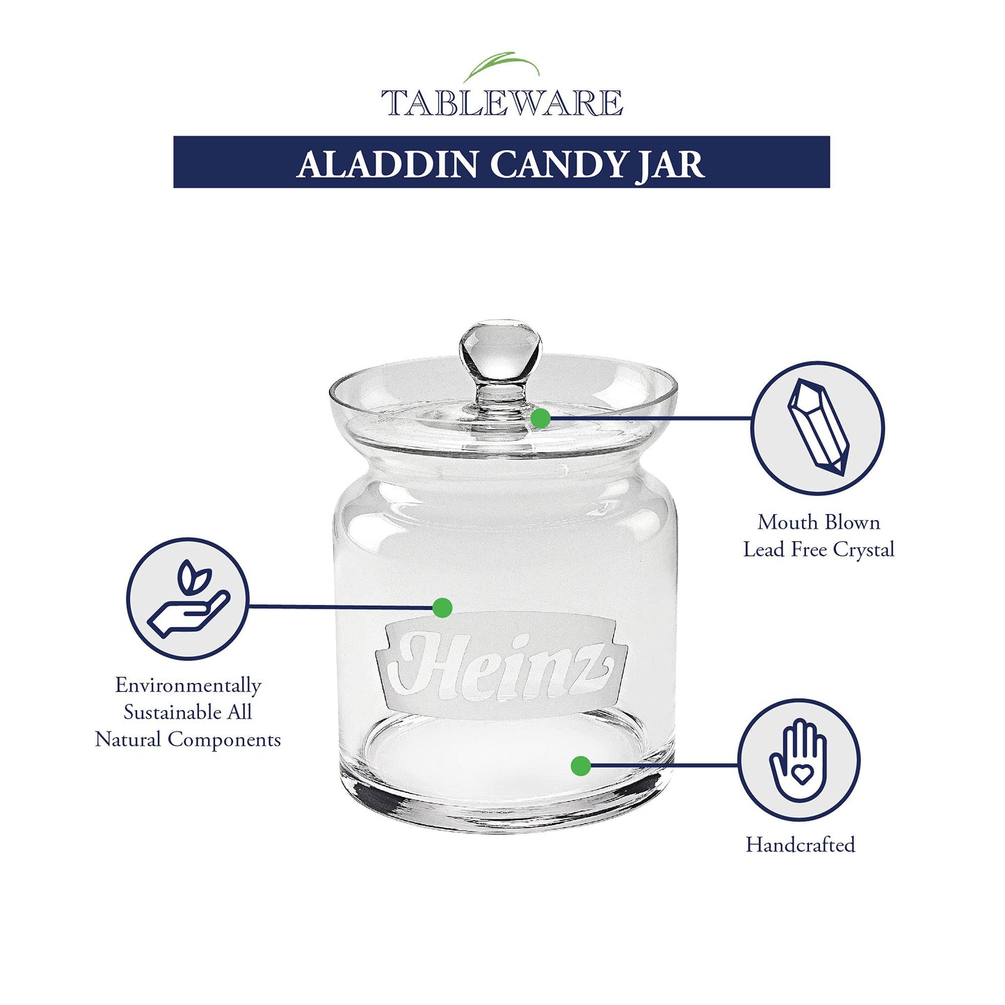 Badash Handcrafted Lead-free Crystal Aladdin Candy Jar QGM19680