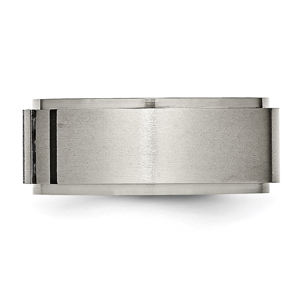 Titanium Polished/Brushed IP-plated 0.15ct. Diamond 9mm Band Size - 12.5