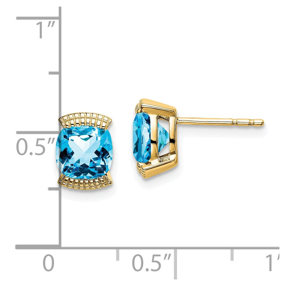 14k Blue Topaz Post Earrings