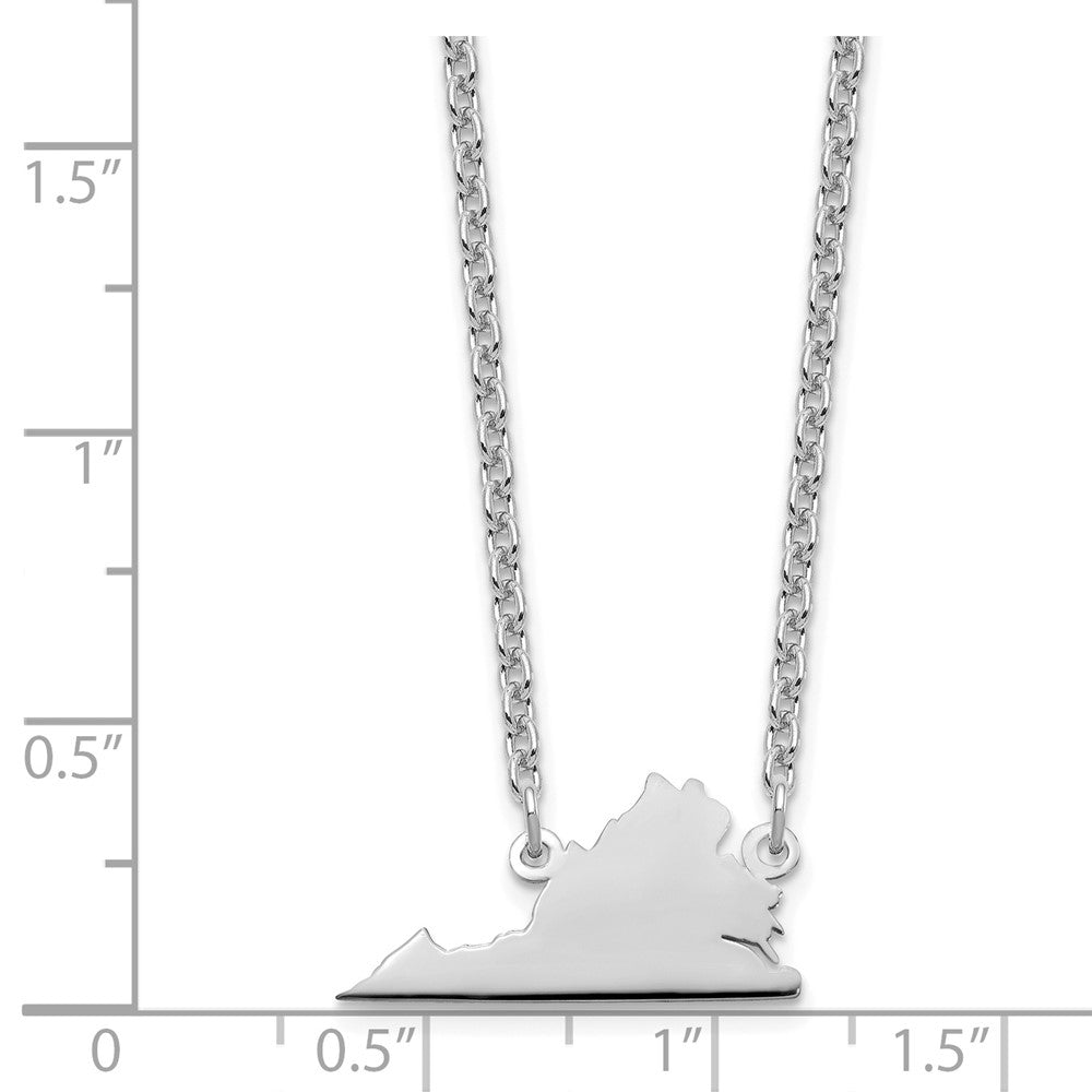Sterling Silver/Rhodium-plated Virginia State Necklace