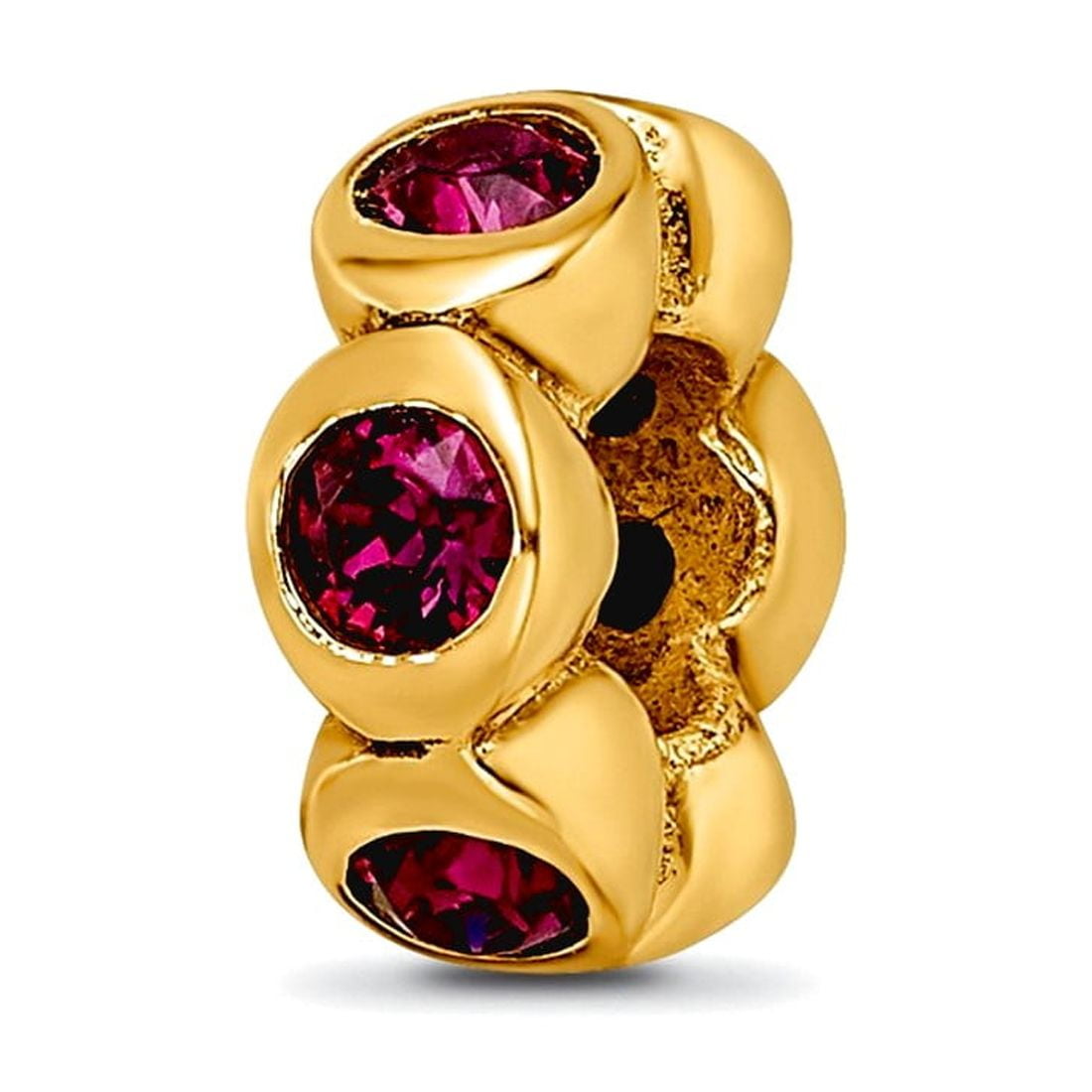 Sterling Silver Gold-plated Reflections Feb Purple Preciosa Crystal Bead