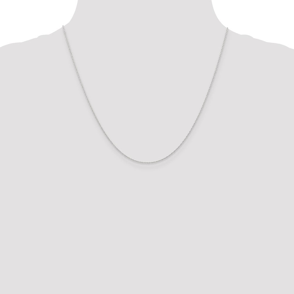 10k White Gold .6 mm Carded Cable Rope Chain
