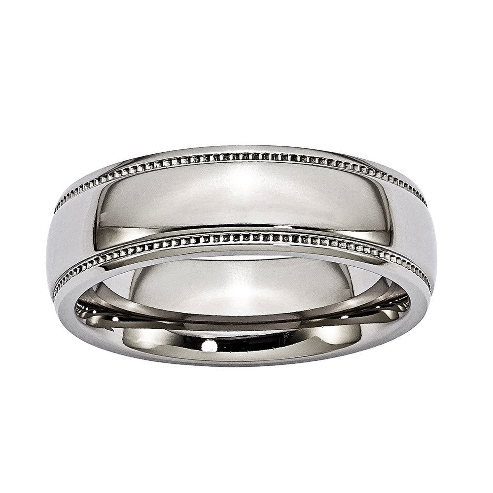 Titanium 7mm Comfort-fit Milgrain Band