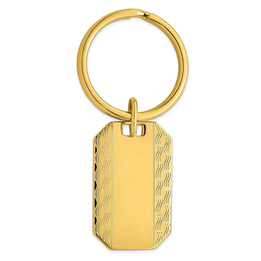 Gold-plated Kelly Waters Patterned Edge Key Ring QGL8725