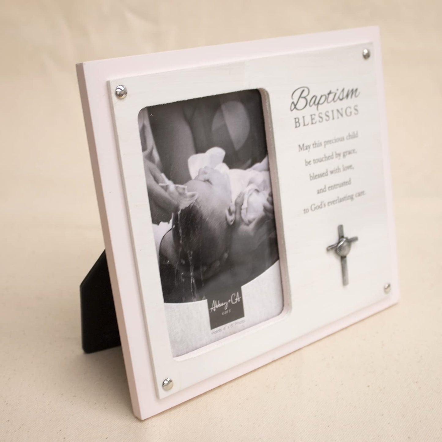 CA Gift 299582 4 x 6 in. Photo Baptism Blessings Holds Frame, Pink