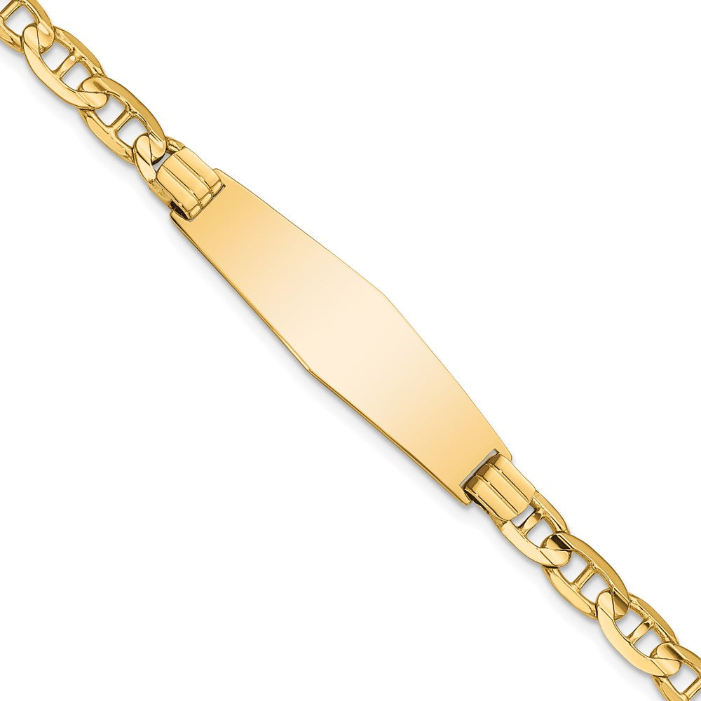 14k Anchor Soft Diamond Shape ID Bracelet 7 inches