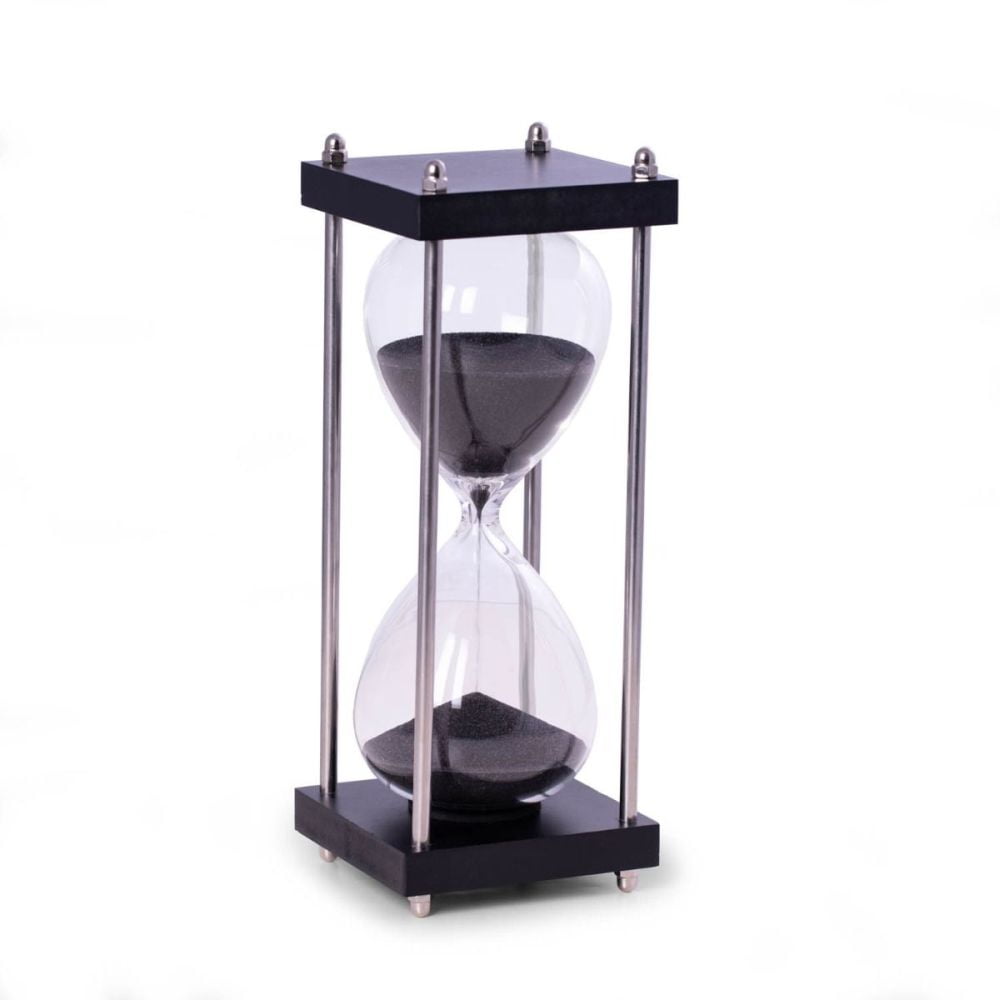 Glass and Wood Black 30 Minute Sand Timer