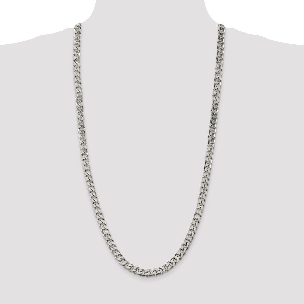 Sterling Silver 8.3mm Curb Chain 30 Inches
