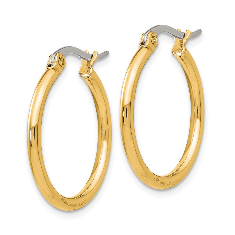 Stainless Steel Polished Yellow IP-plated 26mm Diameter Hoop Earrings