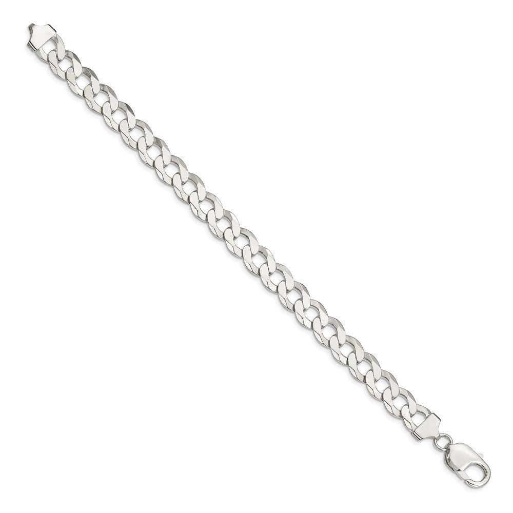 Sterling Silver 9.75mm Flat Curb Chain 8 inches