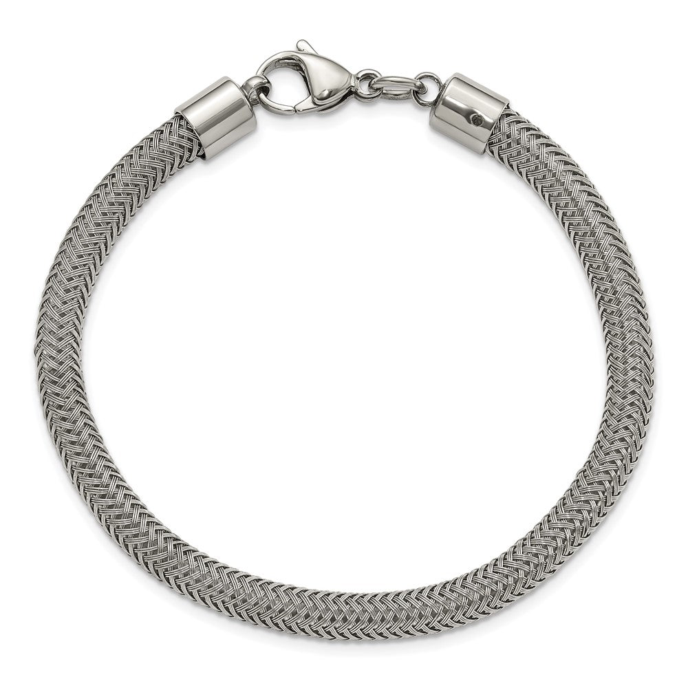 Stainless Steel Polished Wire 8in Bracelet 8 inches