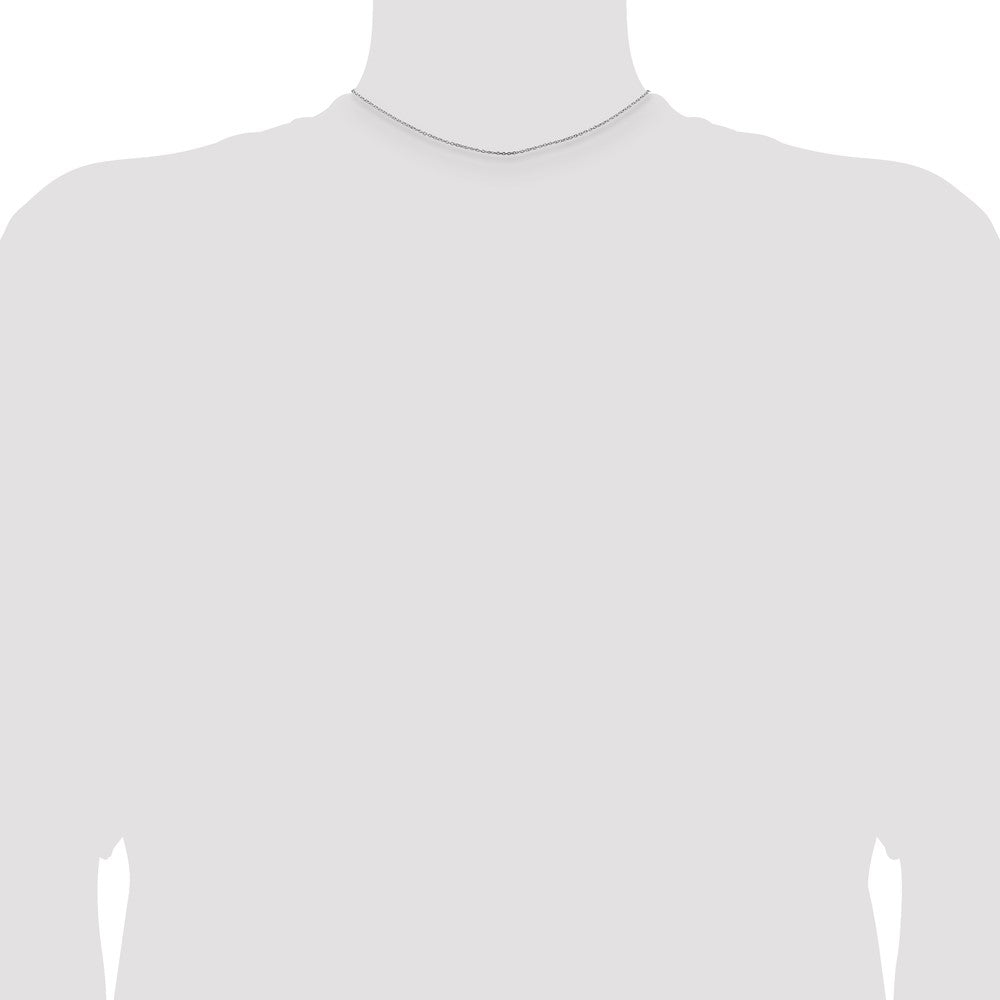 Sterling Silver Rhodium-plated 1mm Cable Chain