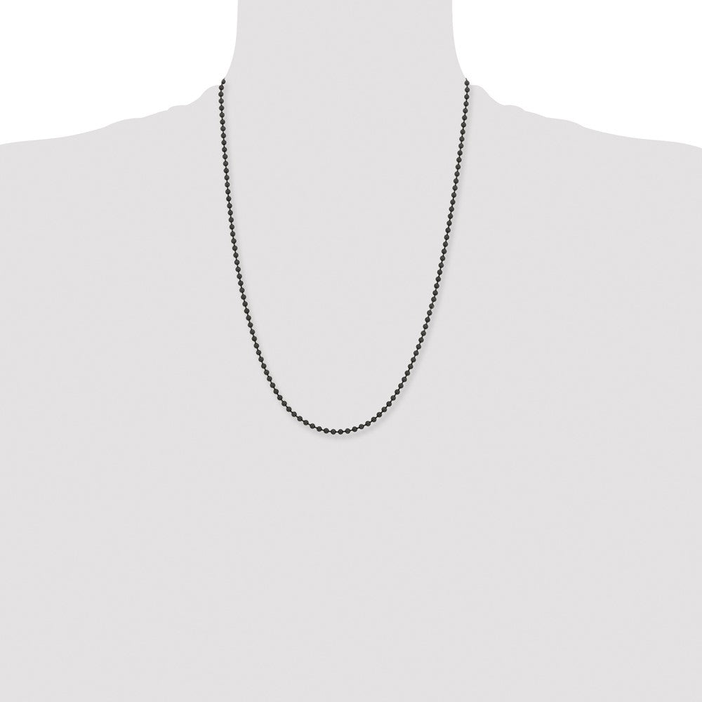 Stainless Steel Polished Black IP-plated 3mm 24in Ball Chain