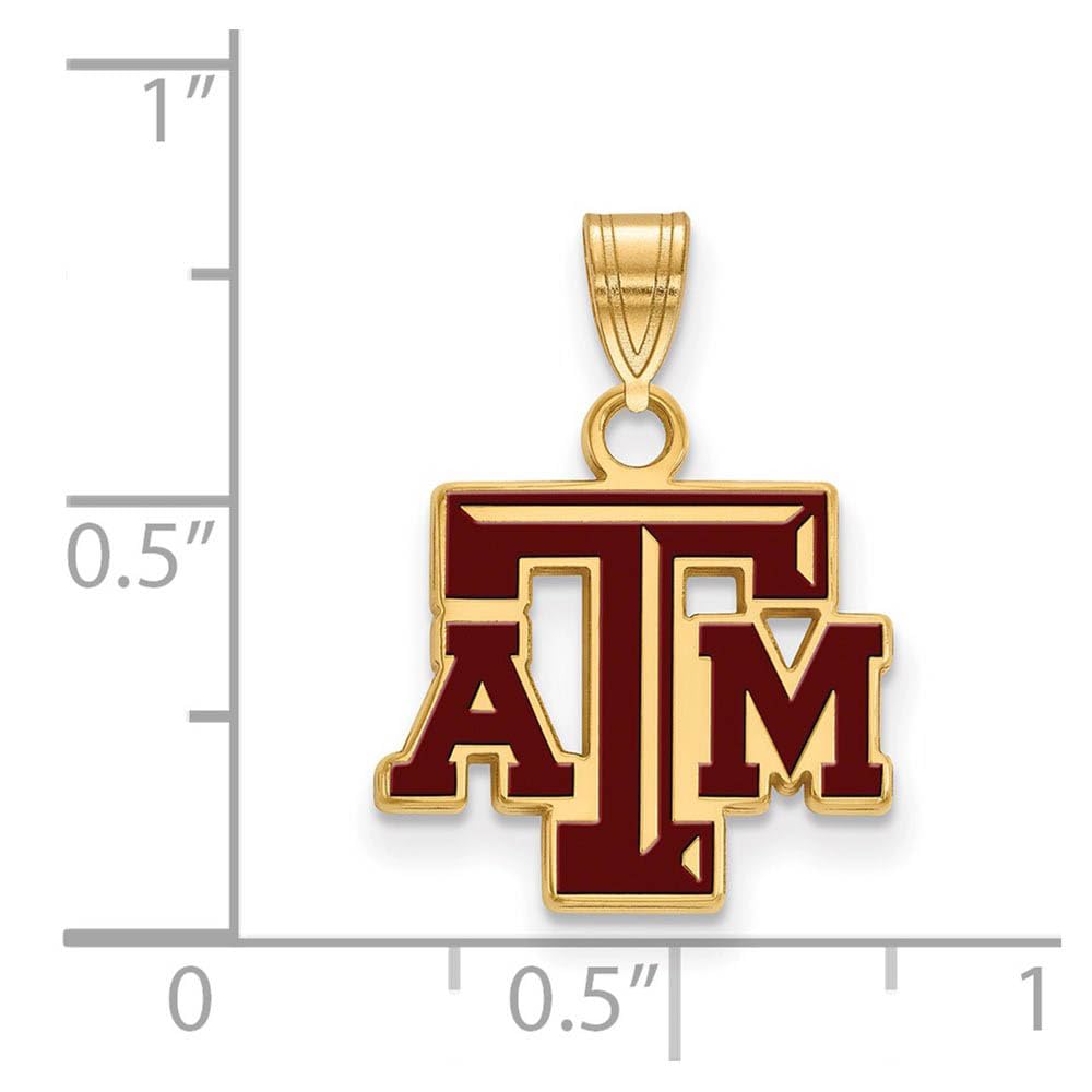 Women's Texas A&M Aggies Gold Plated Small Enamel Pendant