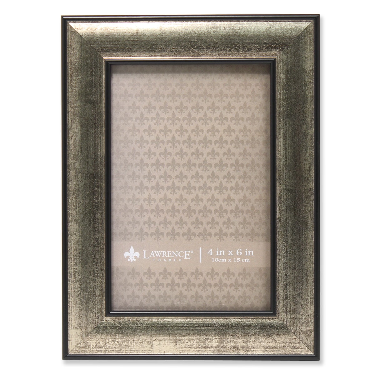 4x6 Domed Burnished Silver and Black Polystyrene Picture Frame QGM14182
