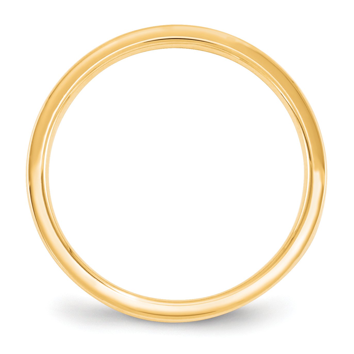14k Yellow Gold 2.5mm Standard Weight Flat Comfort Fit Wedding Band Size 8.5 FLC025